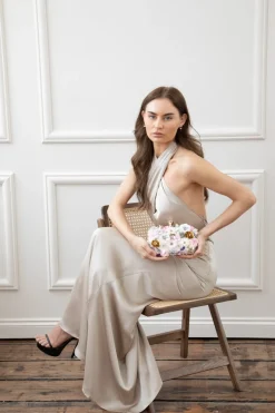 Floral Applique Clutch Bag In Cream by SVNX