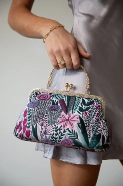 Floral Embroidered Clutch Bag by SVNX