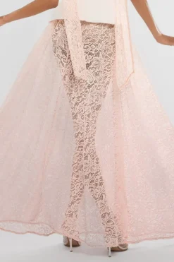Floral Lace A-Line Maxi Skirt by Goddiva