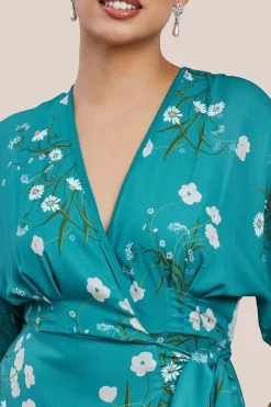 Floral Print Wrap Maxi Dress by Urban Touch