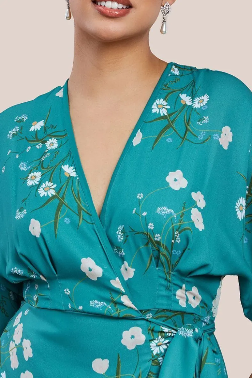 Floral Print Wrap Maxi Dress by Urban Touch