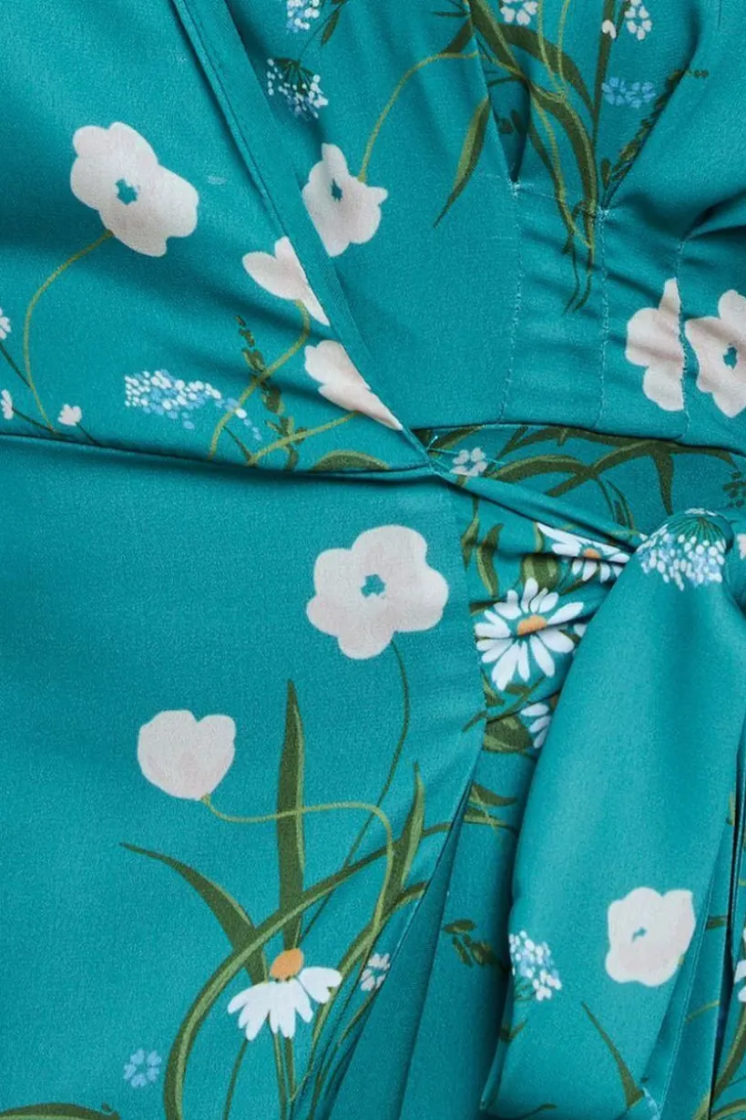 Floral Print Wrap Maxi Dress by Urban Touch