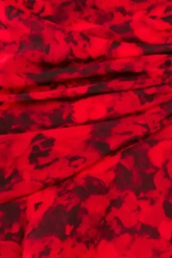 Floral Wrap High And Low Midaxi Dress - Red by Goddiva