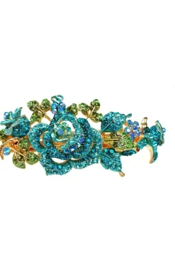 Flower Hair Clip With Diamante by QueenMee Accessories