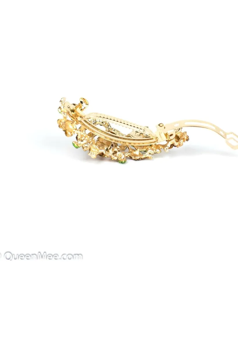 Flower Hair Clip With Diamante by QueenMee Accessories