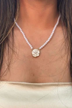 French Camellia Pearl Necklace - Gift Boxed by SVNX