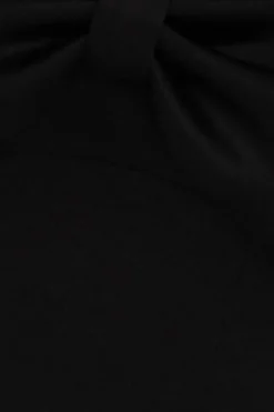 Front Bow Off The Shoulder Mini Dress - Black by Goddiva