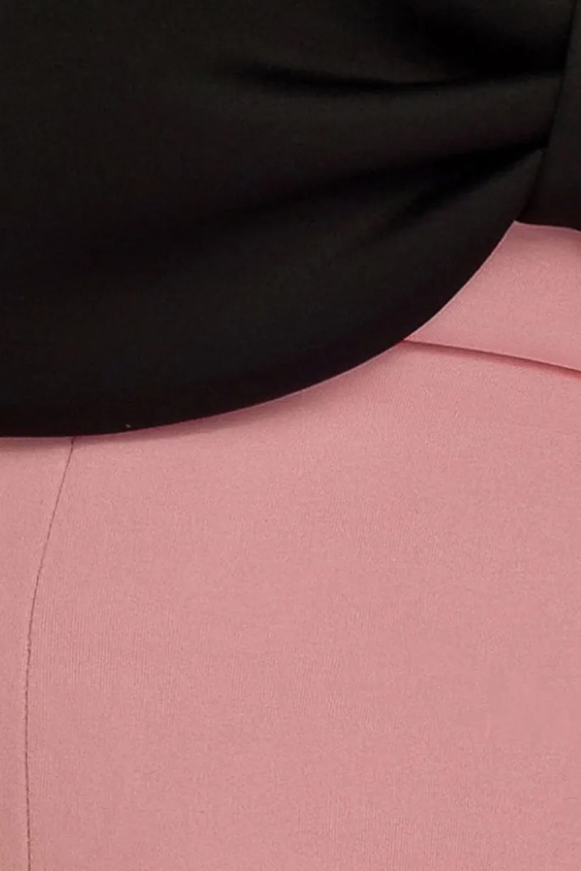 Front Bow Off The Shoulder Mini Dress - Blush Black by Goddiva