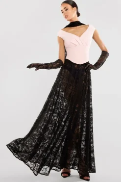Front Pleated Wrap Off The Shoulder Corset by Goddiva
