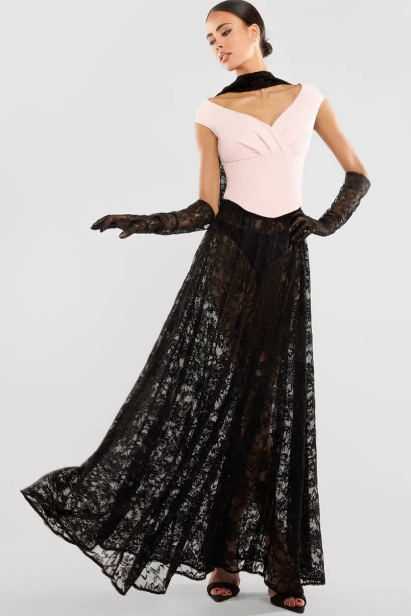 Front Pleated Wrap Off The Shoulder Corset by Goddiva