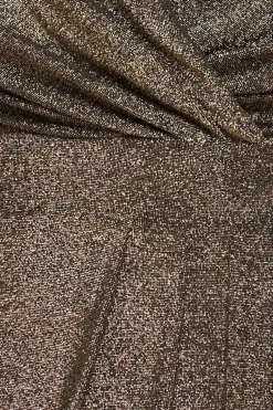 Front Wrap Lurex Bodycon Maxi Dress - Gold by Goddiva