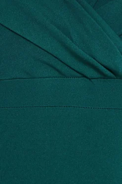 Front Wrap Off The Shoulder Maxi Dress - Emerald by Goddiva