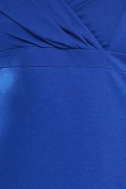Front Wrap Off The Shoulder Maxi Dress - Royalblue by Goddiva