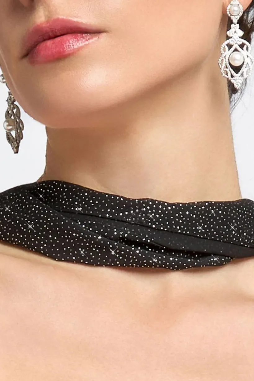 Glitter Chiffon Scarf by Goddiva