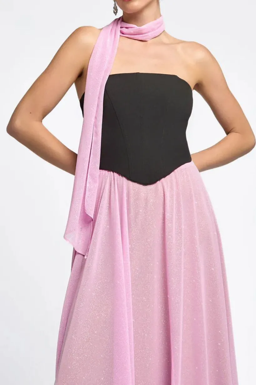 Glitter Chiffon Scarf by Goddiva