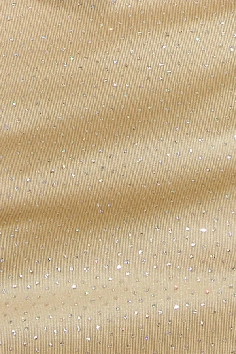 Glitter Cowl Back Mini With Sleeves - Gold by Goddiva