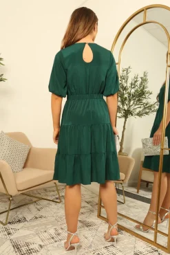 Green Teardrop Keyhole Wrap Dress by Double Second