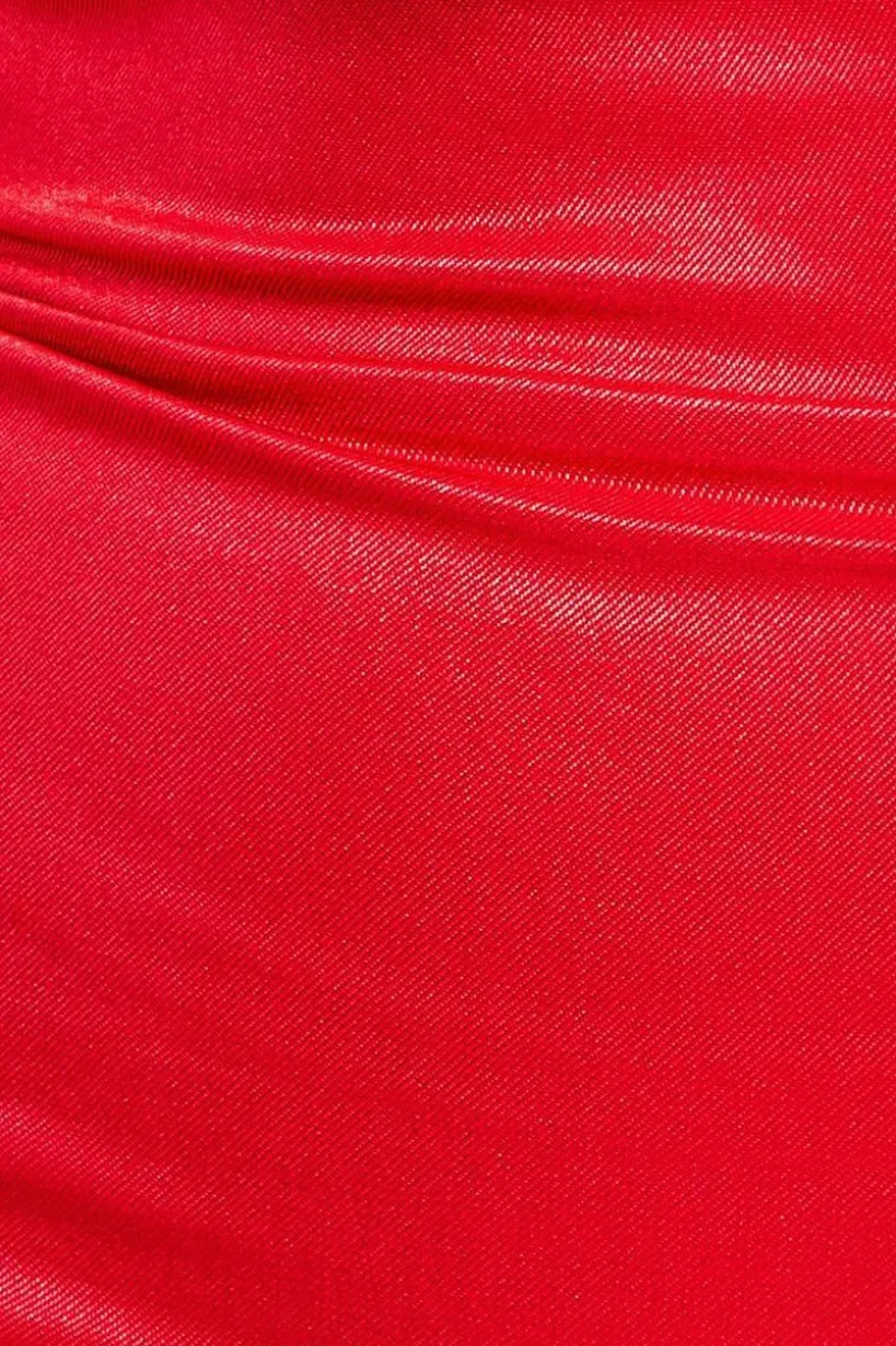 Halter Cowl Neck Back Maxi Dress - Red by Goddiva