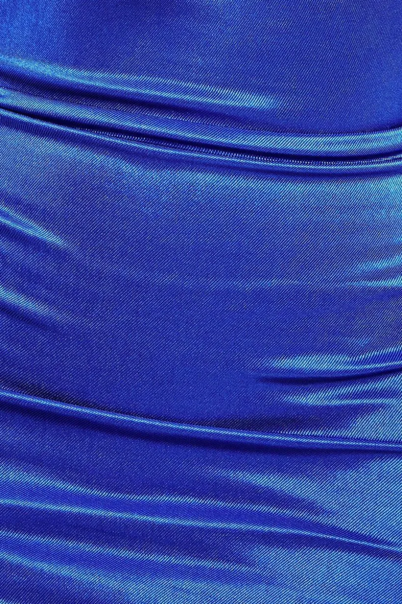 Halter Cowl Neck Back Maxi Dress - Royal Blue by Goddiva