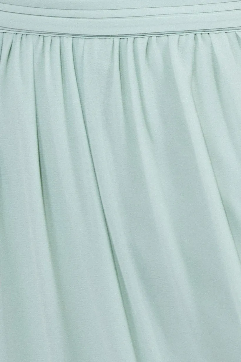 Halterneck Chiffon Maxi With Thigh Split - Sage Green by Goddiva