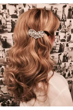 Heart Hair Clip In Crystal by QueenMee Accessories