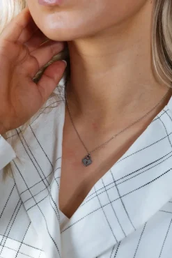 Heart Keyhole Necklace In Silver by SVNX