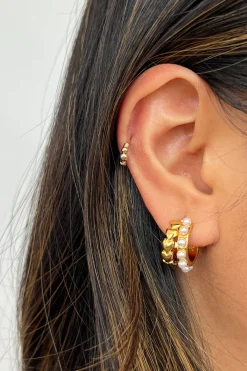 Heart Pearl Cuff Earrings by SVNX