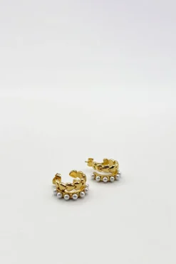 Heart Pearl Cuff Earrings by SVNX