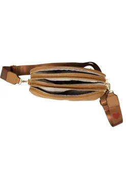 Heart Quilted Crossbody Camera Bag In Tan by SVNX