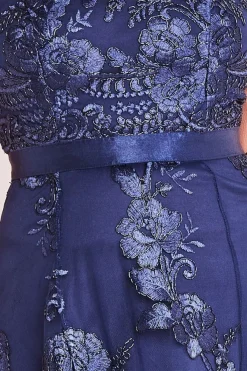 High Low Sleeveless Lace Midi - Navy by Goddiva