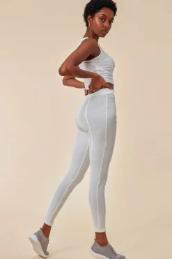 High Neck Crop Top With Leggings Set - White by Cosmochic