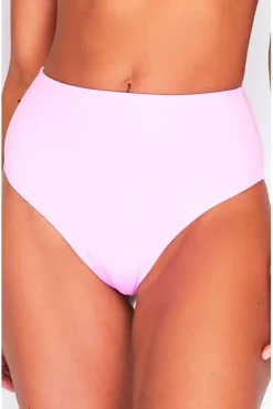 High Waist Bikini Bottoms In Baby Pink by Maribela