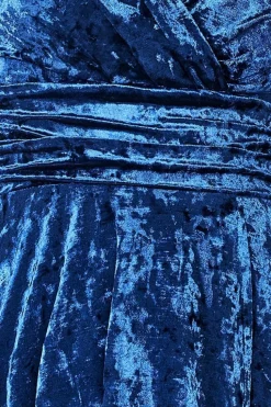 Ice Velvet Bardot Wrap Maxi - Navy by Goddiva