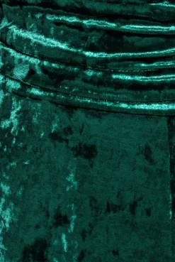 Ice Velvet Bardot Wrap Maxi - Emerald Green by Goddiva