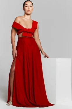 Isla Red Multiway Tie Top by InFlair