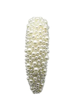 Ivory Mix Pearl Embellished Headband by SVNX
