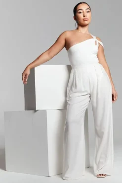 Ivory One Shoulder Knot Bodysuit by InFlair