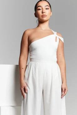 Ivory Pleated Wide Leg Trouser by InFlair