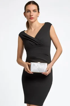 Ivory Satin Clutch Bag With Tassels by Aftershock London