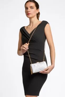 Ivory Satin Clutch Bag With Tassels by Aftershock London