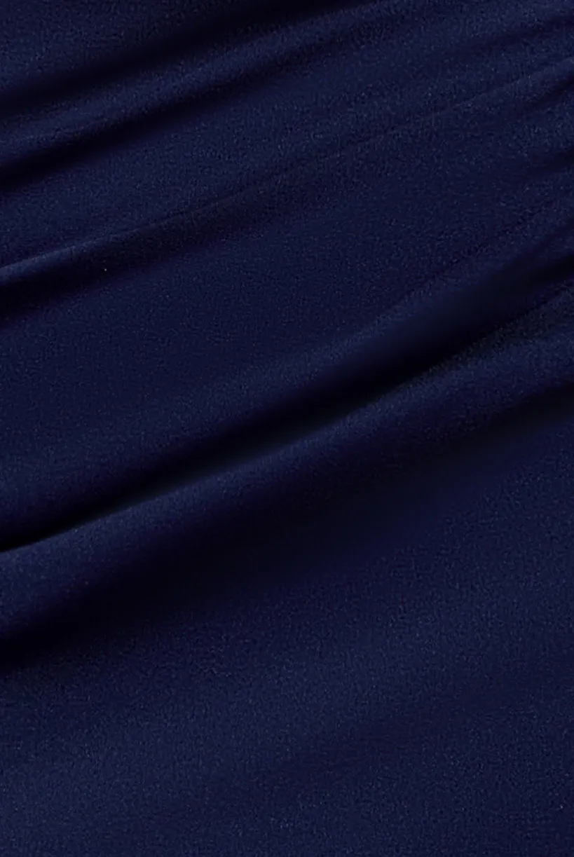 Jacquard Puff Sleeve Sweetheart Scuba Maxi Dress - Navy Blue by Goddiva