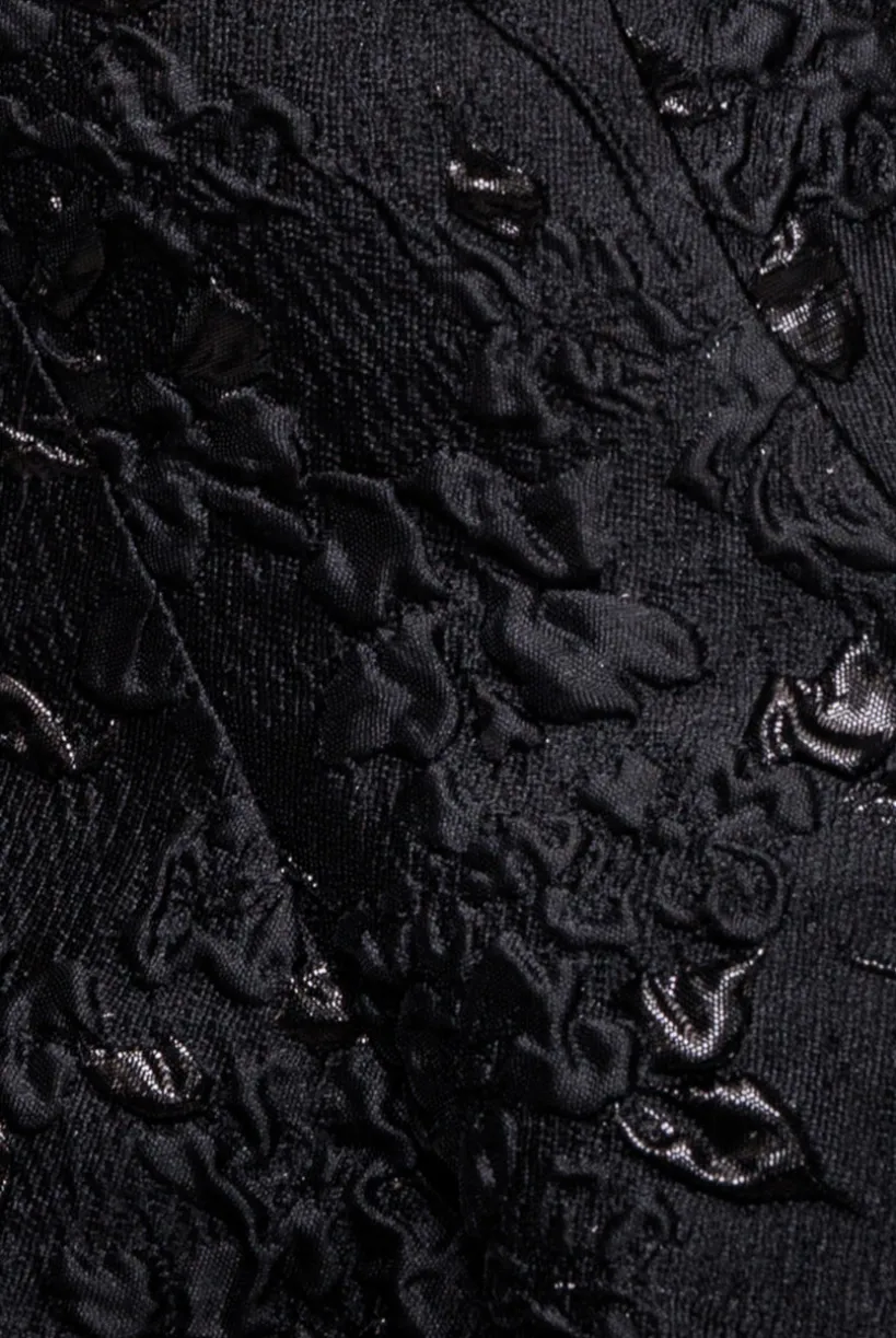 Jacquard Sleeveless A-line Mini Dress - Black by Goddiva