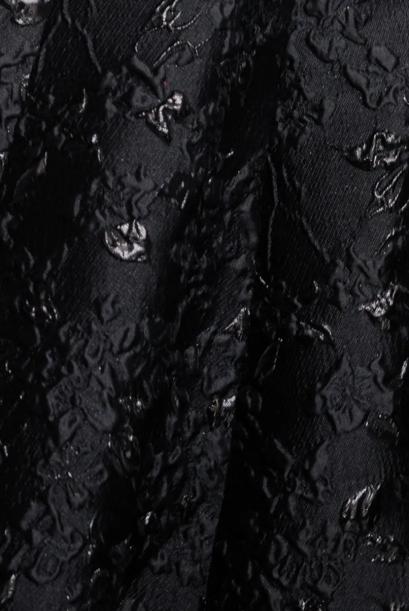 Jacquard Sleeveless A-line Midi Dress - Black by Goddiva