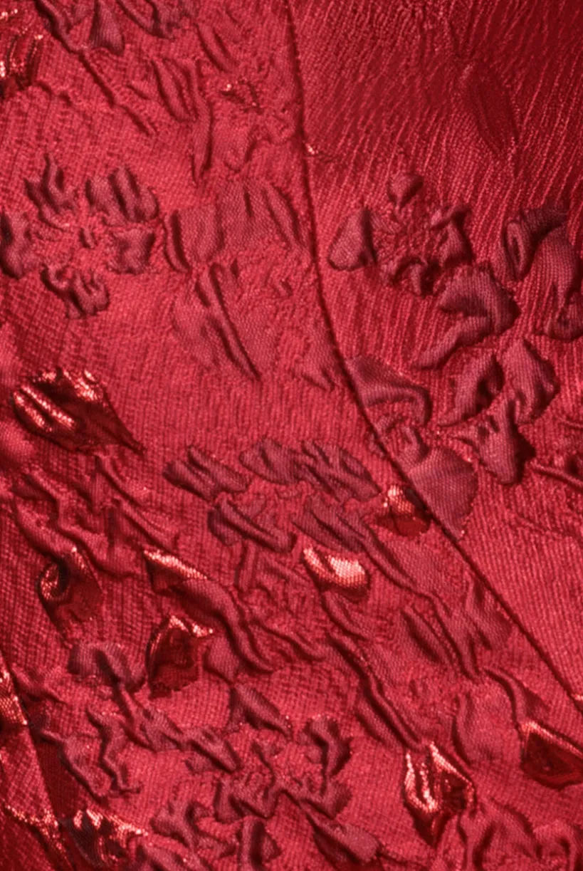 Jacquard Sleeveless A-line Mini Dress - Red by Goddiva