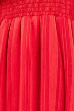 Keyhole High Neck Flutter Sleeve Maxi - Red by Goddiva