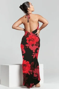 Kim Floral Knot Back Bodycon Dress by InFlair