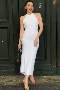 Kim Ivory Knot Back Bodycon Dress by InFlair
