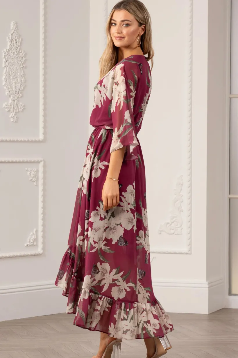 Kimono Wrap Floral Dress by Urban Touch