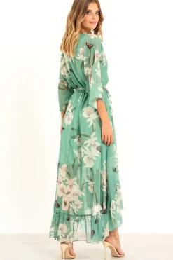 Kimono Wrap Floral Dress by Urban Touch