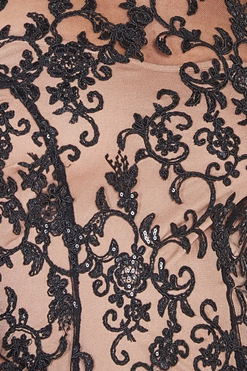 Lace Multiway Midi With Flared Skirt - Black by Goddiva